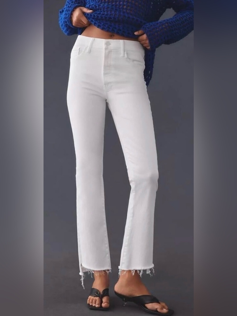MOTHER DENIM THE INSIDER CROP STEP FRAY JEAN, FAIREST OF THEM ALL, SIZE 27.